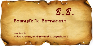 Bosnyák Bernadett névjegykártya