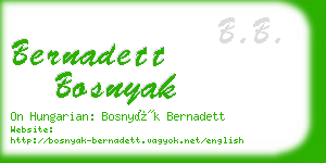 bernadett bosnyak business card